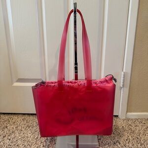 Women's Vinyl Summer/Beach Tote with Removable Drawstring Bag